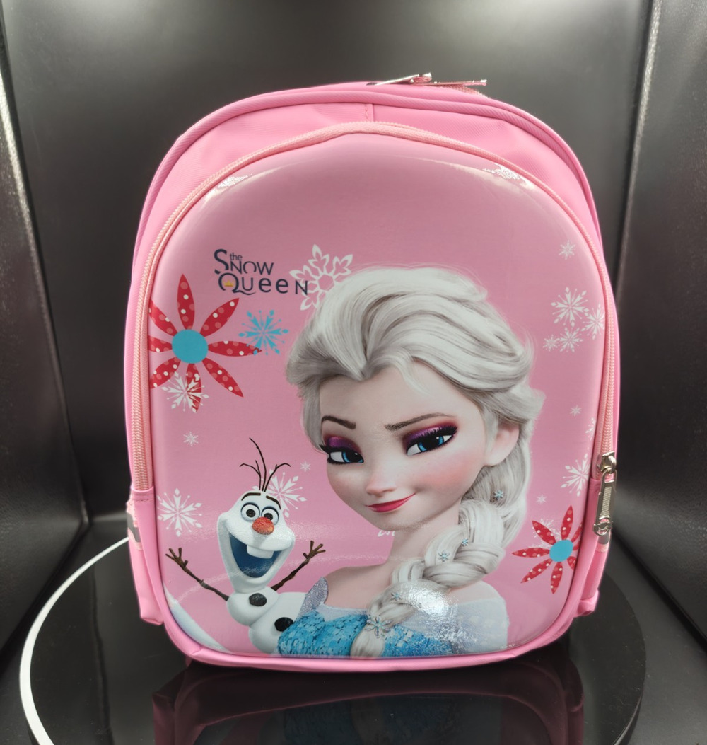Frozen Snow Queen Elsa Olaf Pink Nylon Backpack Water-Resistant 16.9in